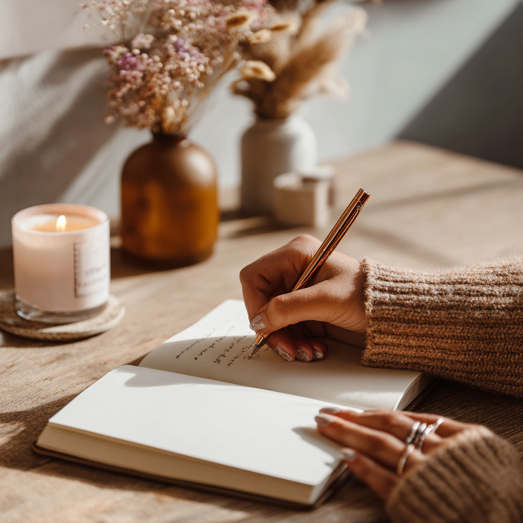A quiet moment with the open Reflection Journal
